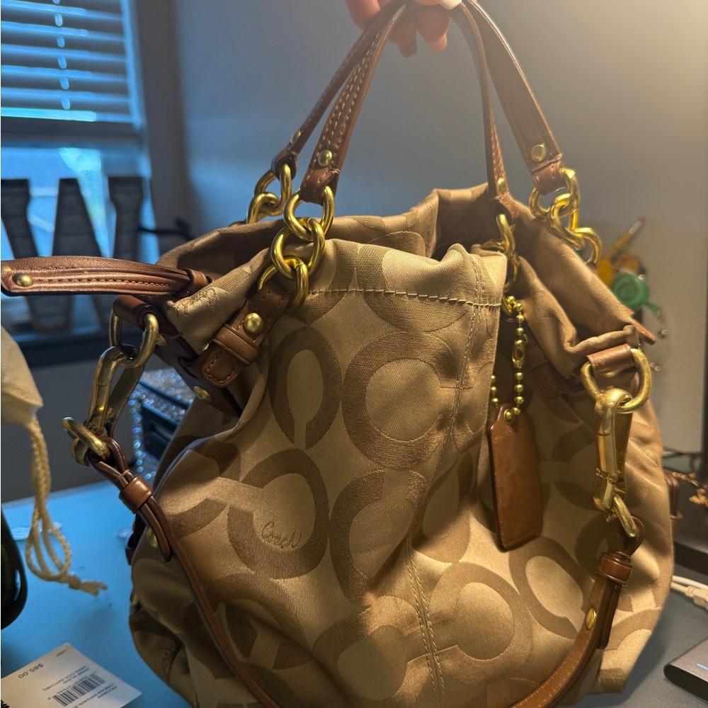 Coach Tan Signature Shoulder Bag